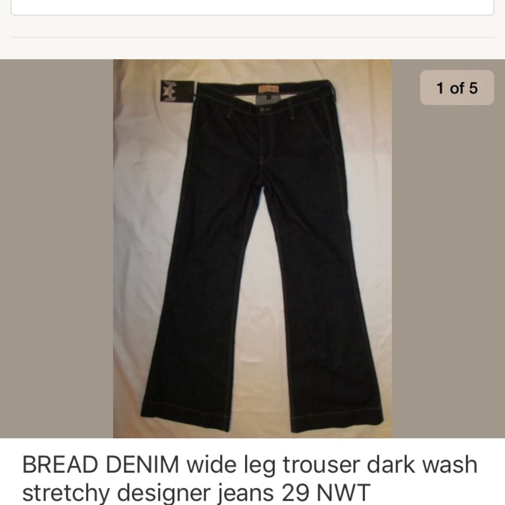BREAD DENIM wide leg flare dark wash jeans 29 NEW